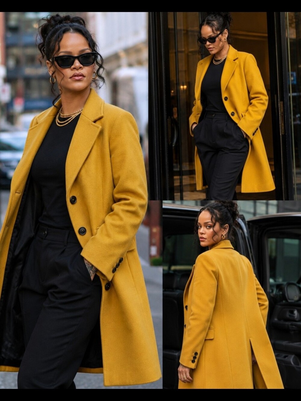 Junge wool and cashmere coat made in Italy mustard yellow